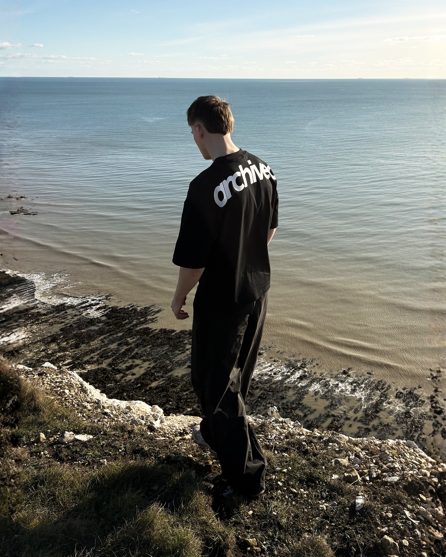 Black Archived Tee In White