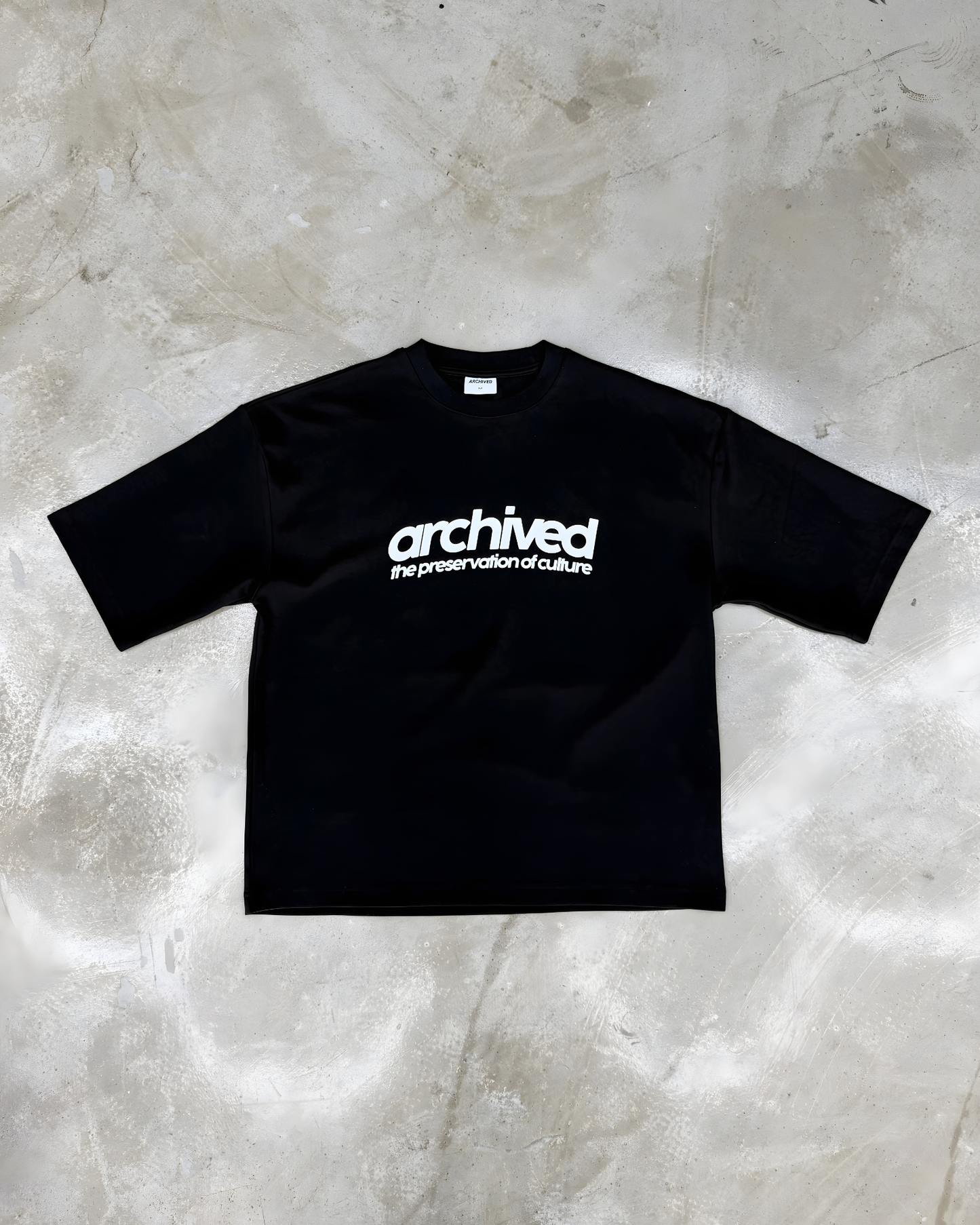 Black Archived Tee In White