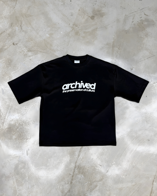 Black Archived Tee In White