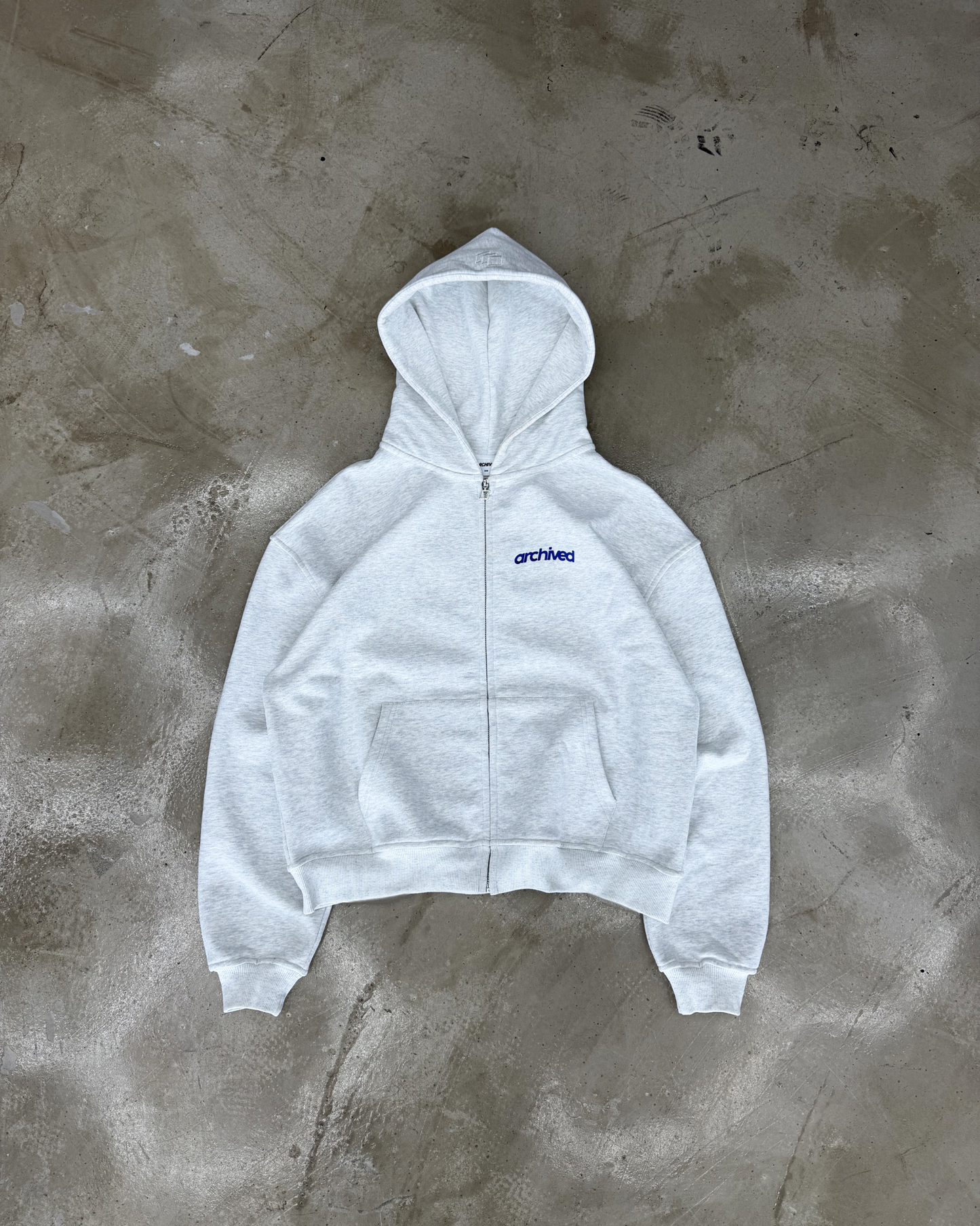 Dust Grey Zip Hoodie